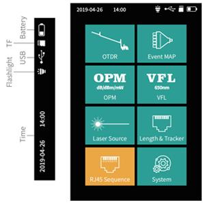 1310/1550nm এসএম টেস্ট রেঞ্জ 5m-60Km মিনি ওটিডিআর 9 ইন 1 পরীক্ষক এপিসি ইউপিসি এসসি / এফসি / এসটি / এলসি অ্যাডাপ্টারের সাথে 1