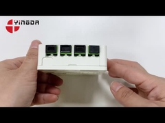 অনন্য ডিজাইনের 4পোর্ট ইনডোর ফাইবার অপটিক টার্মিনেশন বক্স DIN র্যাক মাউন্ট করা OTB ডাস্ট-প্রুফ কভার সহ