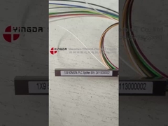 1x9 ফাইবার অপটিক পিএলসি স্প্লিটার 50%:50% এসসি এপিসি সংযোগকারীদের সাথে ভারসাম্যহীন বিভক্ত অনুপাত