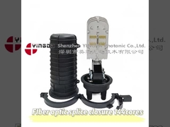 GJS-9501B 144 কোর তাপ সঙ্কুচিত গম্বুজ ফাইবার অপটিক স্প্লাইস বন্ধ 1 ওভাল 4পোর্ট এরিয়াল মেরু ওয়াল মাউন্ট