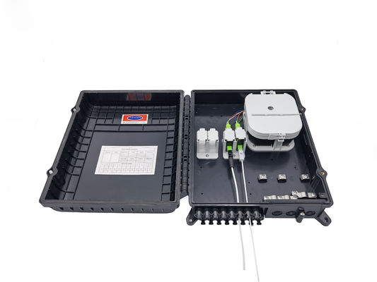 কেনা 16Ports Outdoor Optical Distribution Box Black With Sc Adapters Plate For  2x3mm Flat Drop Cable Outlets PC ABS Material অনলাইনে উৎপাদন