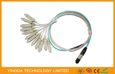 কেনা OM3 10G এমটিপি এমপিও ক্যাবল 7.8 মিমি লোহা এসসি 900um, মাল্টি ফাইবার অপটিক Pigtails অনলাইনে উৎপাদন