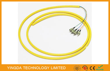 কেনা ODF Bunchy ফাইবার অপটিক Pigtail 4 কোণ LSZH 0.9 এমএম হলুদ, একক মোড Pigtail অনলাইনে উৎপাদন