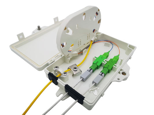 সব মাউন্টিং হালকা গ্রে FTTH ফাইবার অপটিক বক্স জন্য 2pcs SC SX বা LC DX অ্যাডাপ্টার