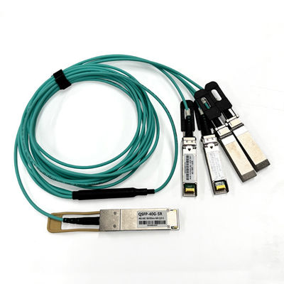 850nm 40G QSFP+ থেকে 4 X 10G SFP+ AOC অ্যাক্টিভ অপটিক্যাল ক্যাবল 5m OM3 8কোর মডিউল Sfp থেকে Sfp ক্যাবল