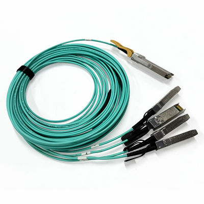 200G QSFP56 থেকে 4 x 50G SFP56 অ্যাক্টিভ অপটিক্যাল ক্যাবল, ডেটা সেন্টারের জন্য AOC ব্রেকআউট ক্যাবল 10M