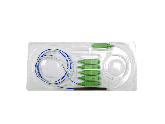 কারখানার দাম FTTH ভারসাম্যহীন 1*5 মিনি টাইপ PLC স্প্লিটার SC সংযোগকারী ফাইবার অপটিক টেলিকম পাওয়ার অপটিক্যাল নেটওয়ার্ক সিস্টেমের জন্য